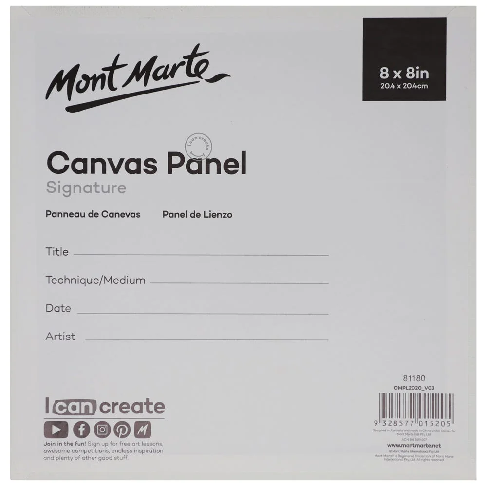 Paneles de Lona Signature (Lienzo) 2 piezas 20,4 x 20,4 cm (8 x 8 pulg.) Mont Marte CMPL2020