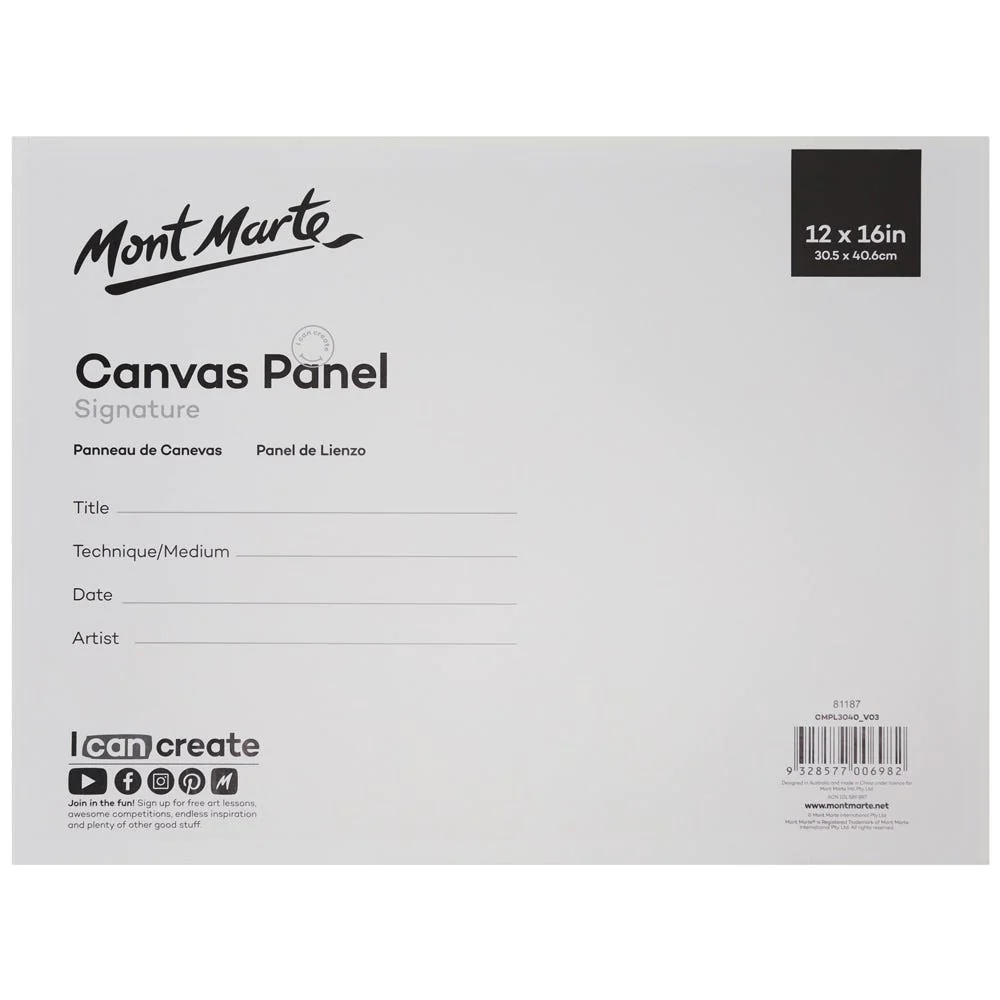 Panel de lona Signature (Lienzo) 1 pieza 30,5 x 40,6 cm (12 x 16 pulg.) Mont Marte CMPL3040