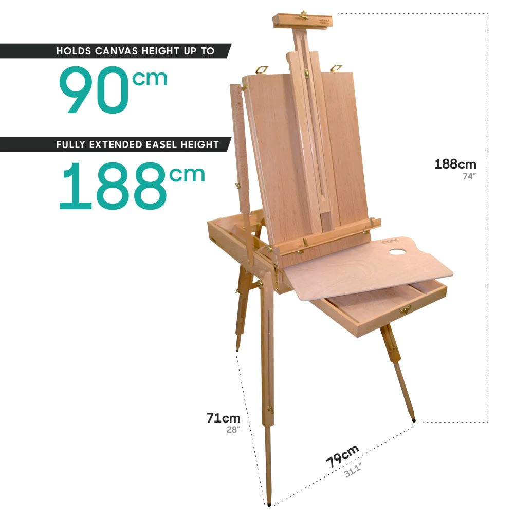 Caballete de Madera de Haya Estilo Francés Plegable y Portátil – Extra Grande Mont Marte MEA0003C