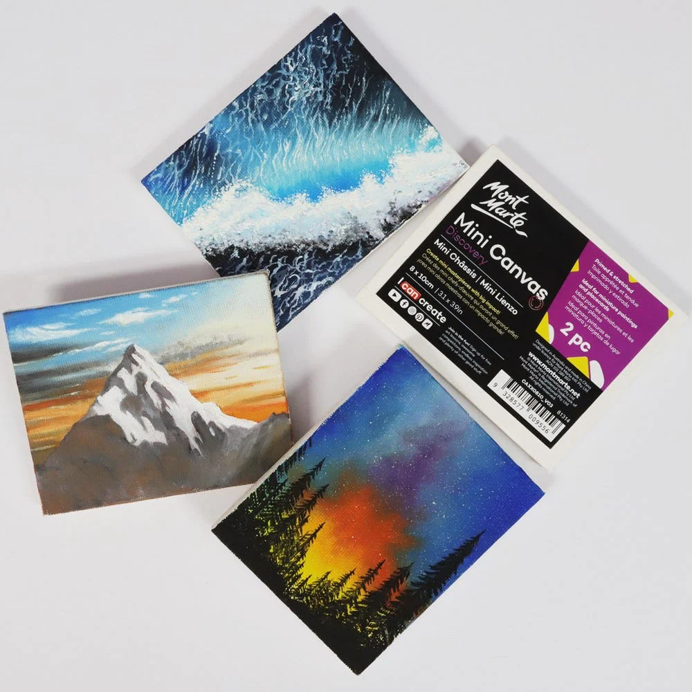 Mini Canvas Discovery 8 x 10 cm (3,1 x 3,9 pulg.) 2 piezas (Lienzo) Mont Marte CAXX0810