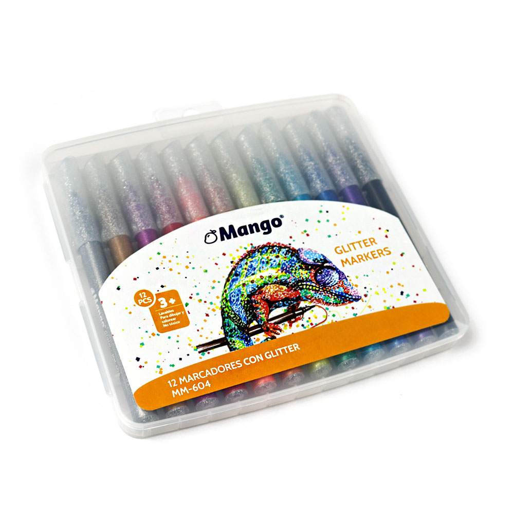 Set de 12 Marcadores con Glitter MM604 MANGO