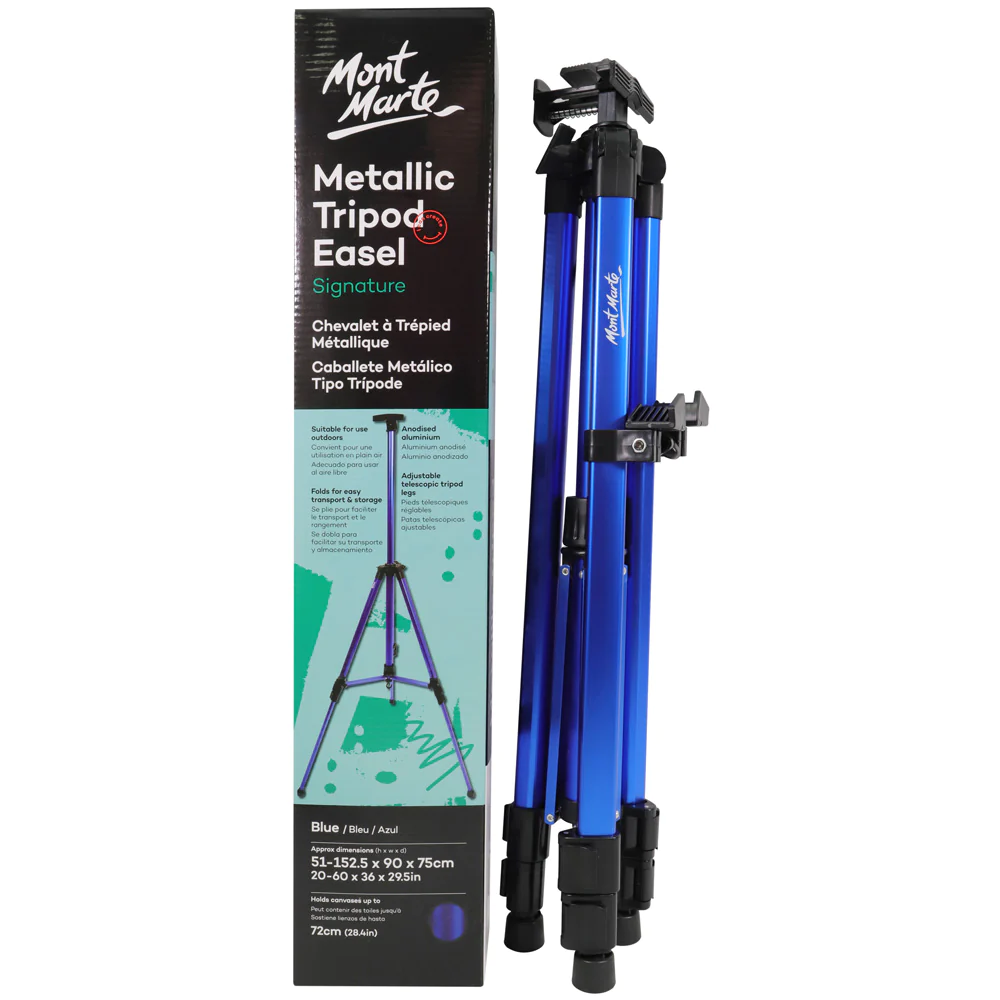 Caballete Trípode de Aluminio Azul Portatil Signature Mont Marte MEA0048B