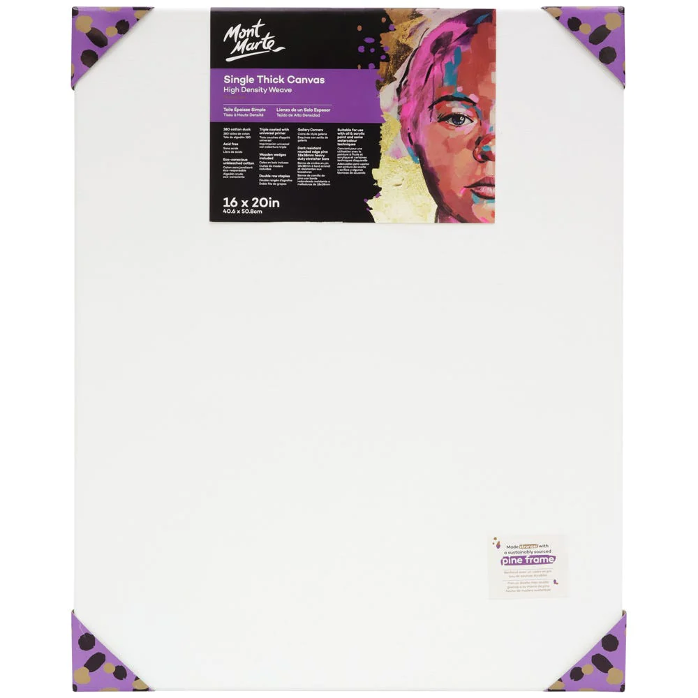 Lienzo de Grosor Estándar Premium 40.6 x 50.8cm (16 x 20in) Mont Marte CMST4050