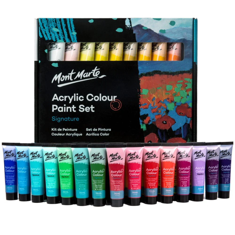 Set Pintura Acrílica Mont Marte Signature de 36 piezas x 36 ml (1,2 oz) MSCH3636