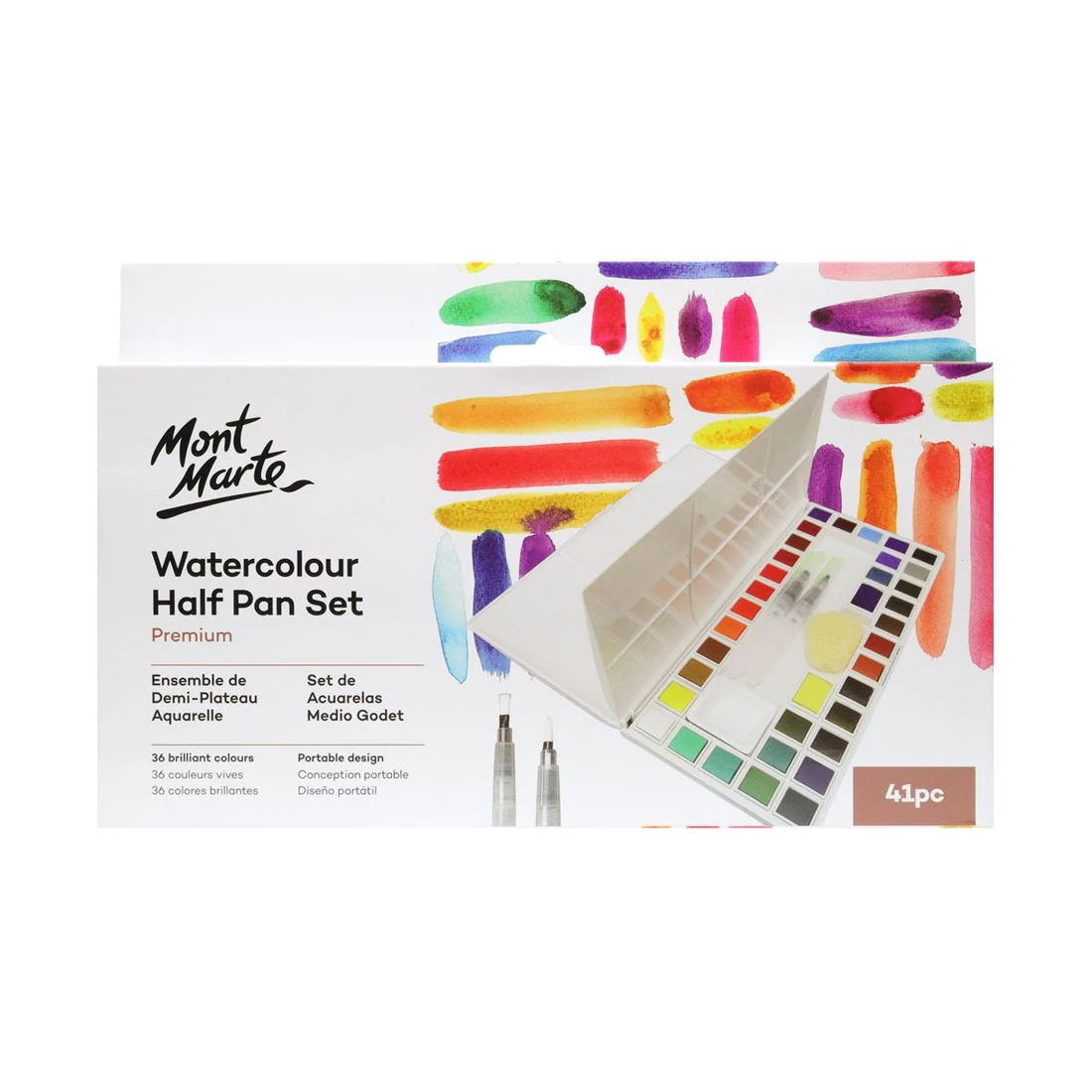 Set de Estuche de Acuarela de 41 piezas Mont Marte PMHS0037