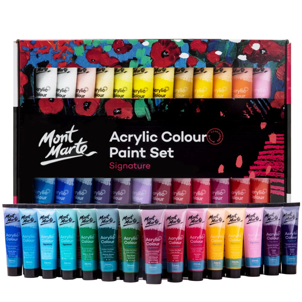 Set Pintura Acrílica Signature 48 piezas x 36 ml (1,2 onzas líquidas estadounidenses) Mont Marte MSCH4836