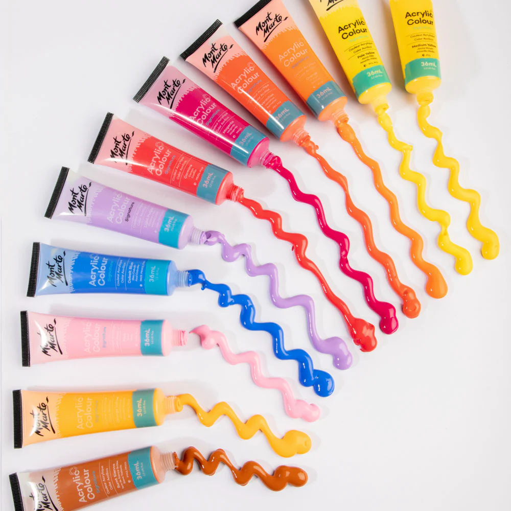 Set Pintura Acrílica Signature 48 piezas x 36 ml (1,2 onzas líquidas estadounidenses) Mont Marte MSCH4836