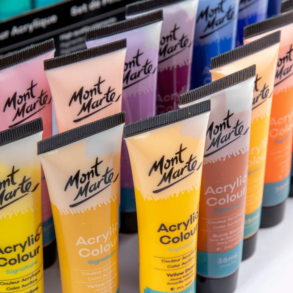 Set Pintura Acrílica Signature 48 piezas x 36 ml (1,2 onzas líquidas estadounidenses) Mont Marte MSCH4836