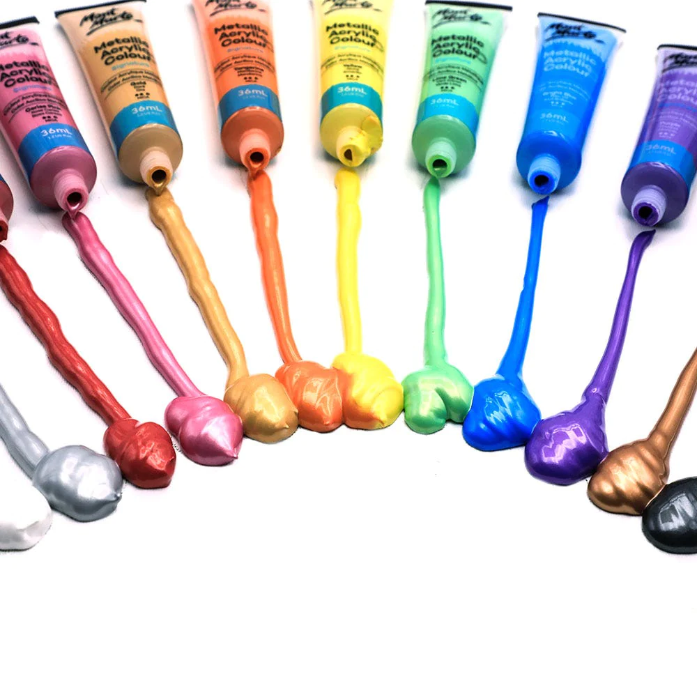Set de Pintura Acrílica Colores Metálicos Signature, 12 piezas x 36 ml. - Mont Marte PMMT1236