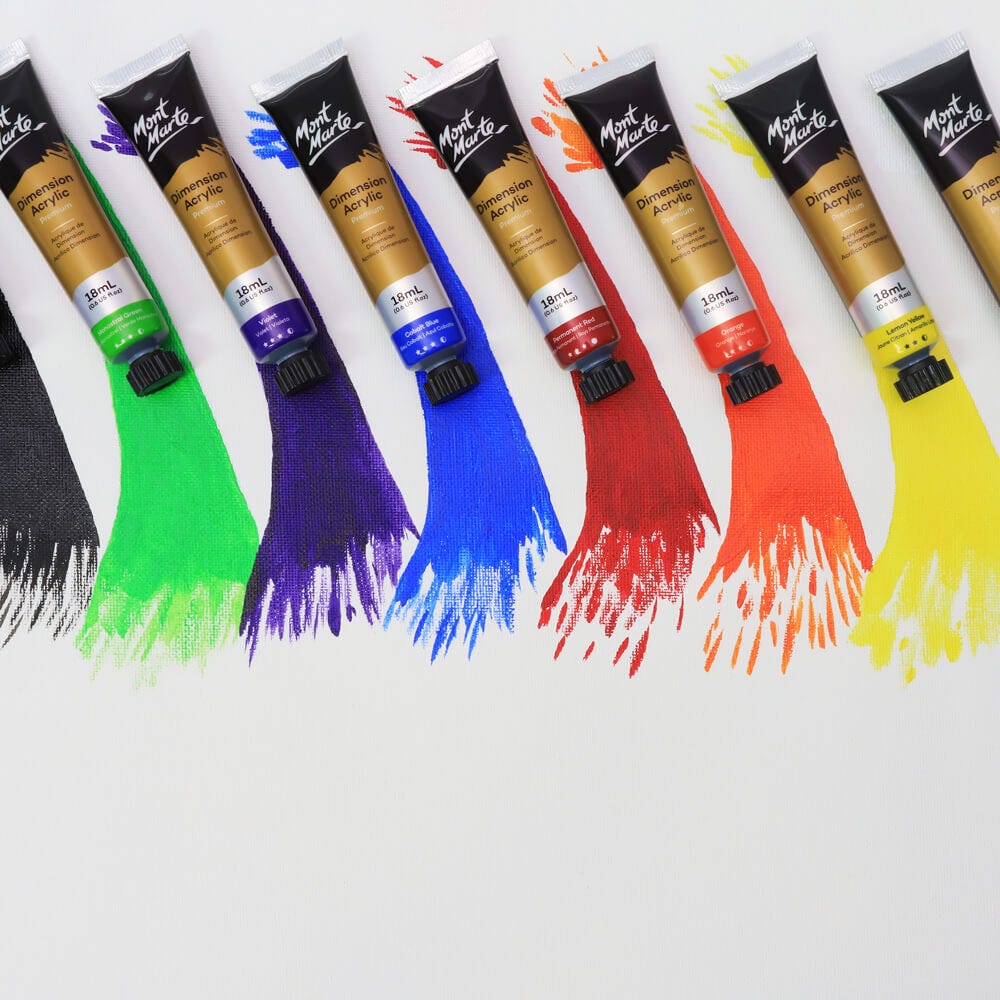 Set de Introducción de Pintura Acrílica Dimension Premium 8 piezas x 18 ml. - Mont Marte -PMDA8181