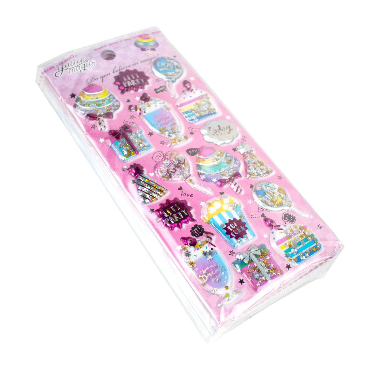 Sticker Glitter Magic 3D Pequeño con diferentes diseños