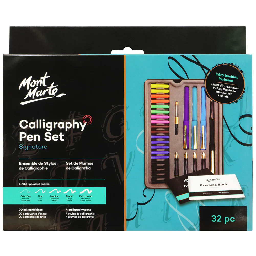 Set de Plumas de Caligrafía Signature 32 piezas - Mont Marte - MMCA0003