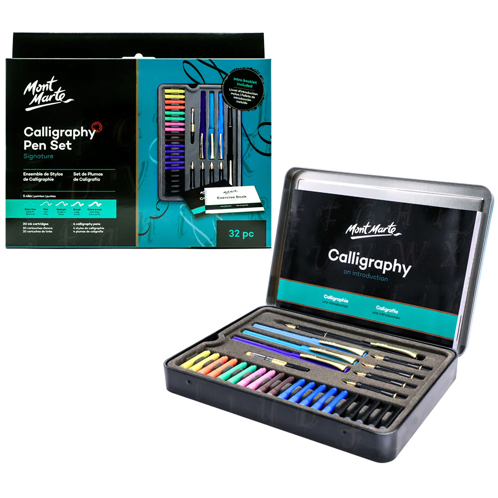 Set de Plumas de Caligrafía Signature 32 piezas - Mont Marte - MMCA0003