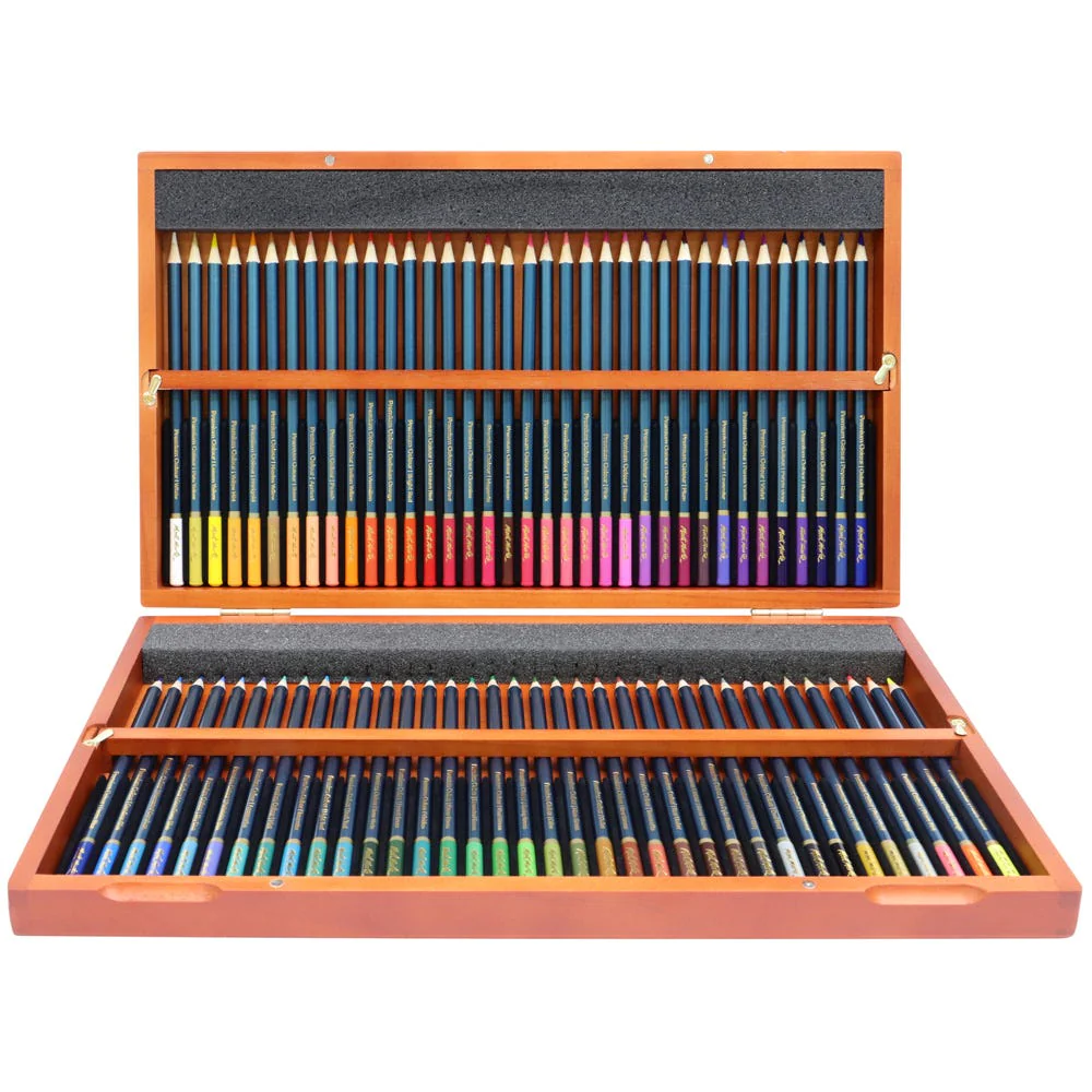 Estuche de Madera con 72 Lápices de Colores para Artistas Premium - Mont Marte - MPN0119