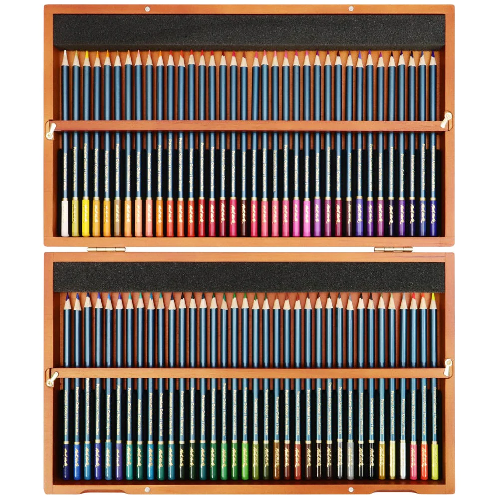 Estuche de Madera con 72 Lápices de Colores para Artistas Premium - Mont Marte - MPN0119