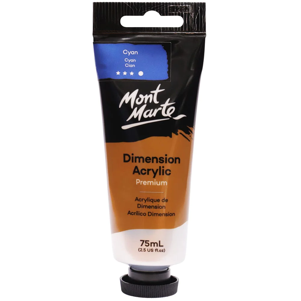 Tubo de Pintura Acrílica Dimension Premium 75ml - Color Cian - Mont Marte - PMDA0021