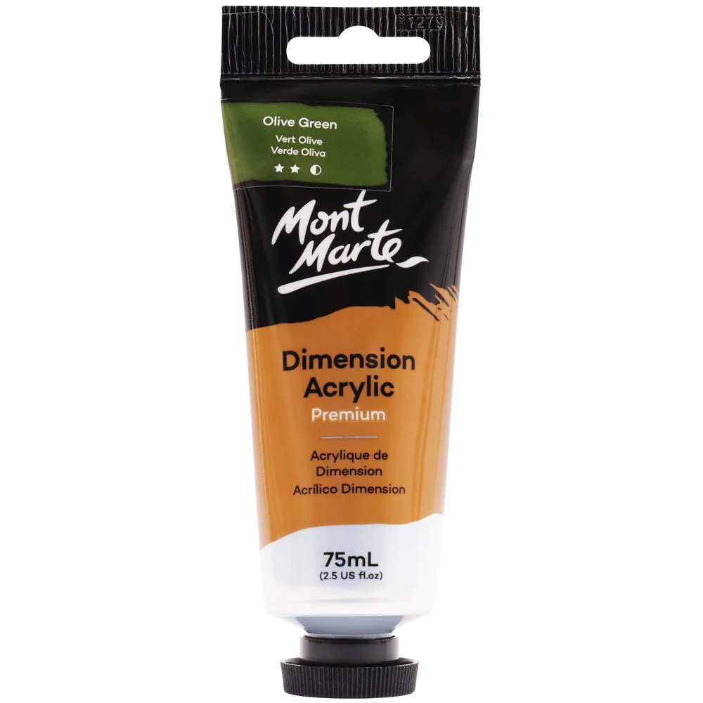 Tubo de Pintura Acrílica Dimension Premium 75ml - Color Verde Oliva - Mont Marte - PMDA0031