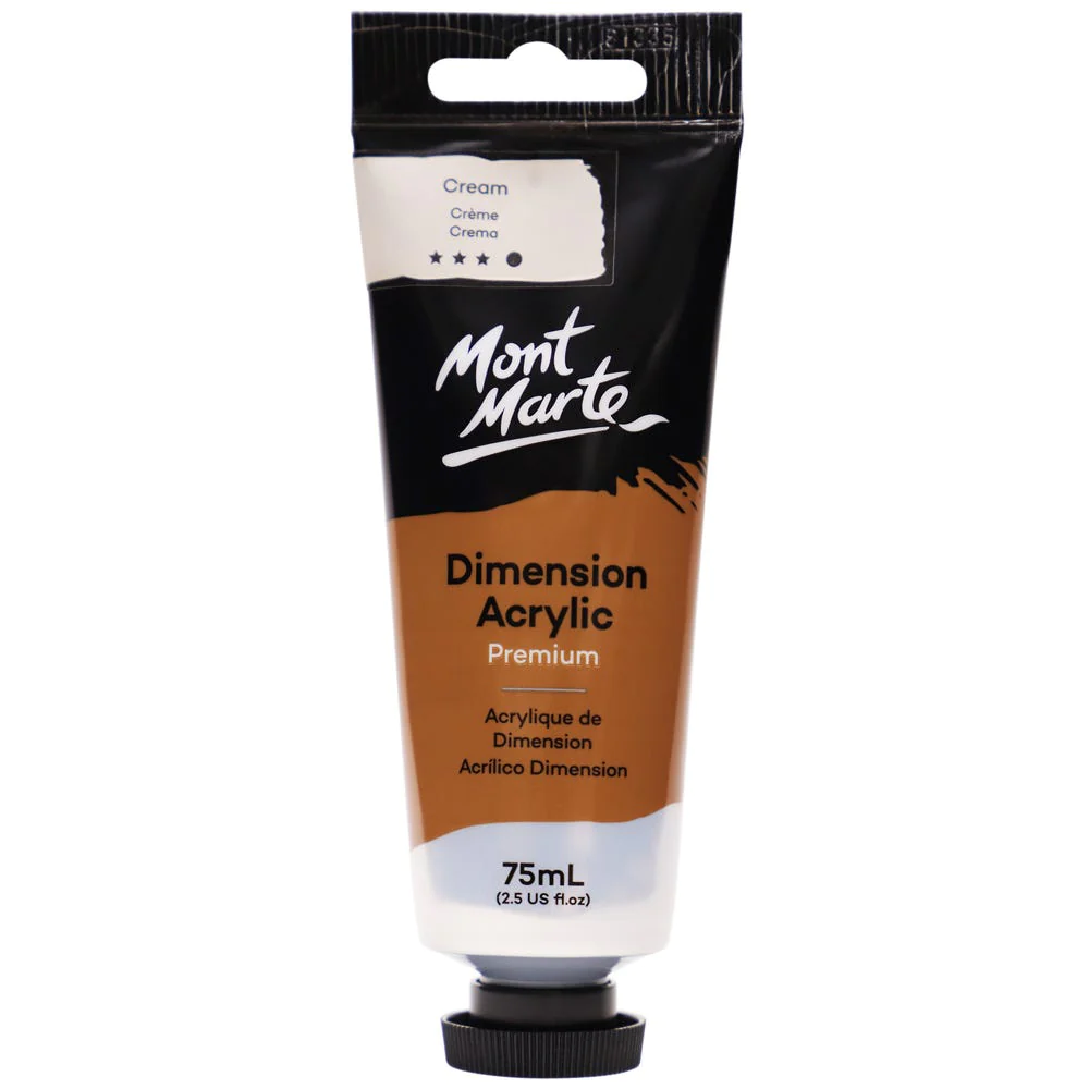 Tubo de Pintura Acrílica Dimension Premium 75ml - Color Crema - Mont Marte - PMDA0003