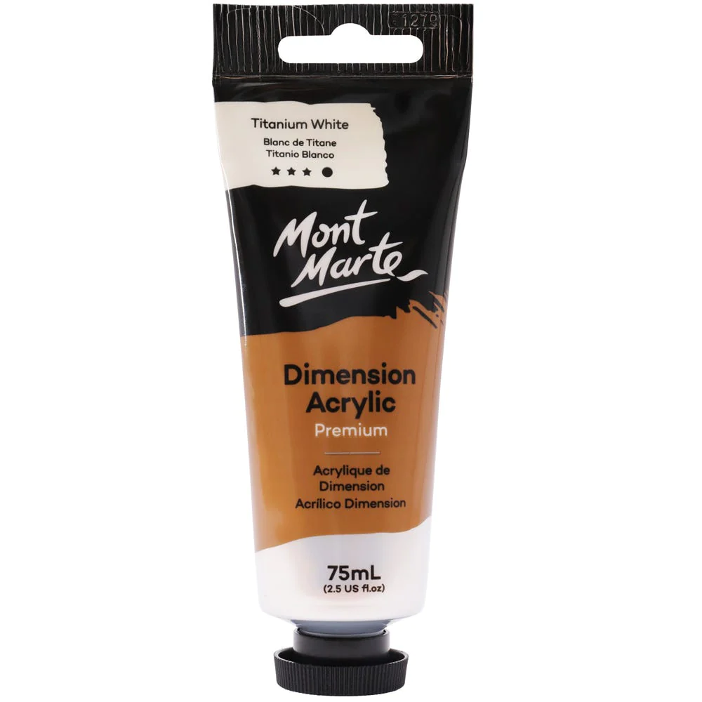 Tubo de Pintura Acrílica Dimension Premium 75ml - Color Blanco Titanio - Mont Marte - PMDA0001