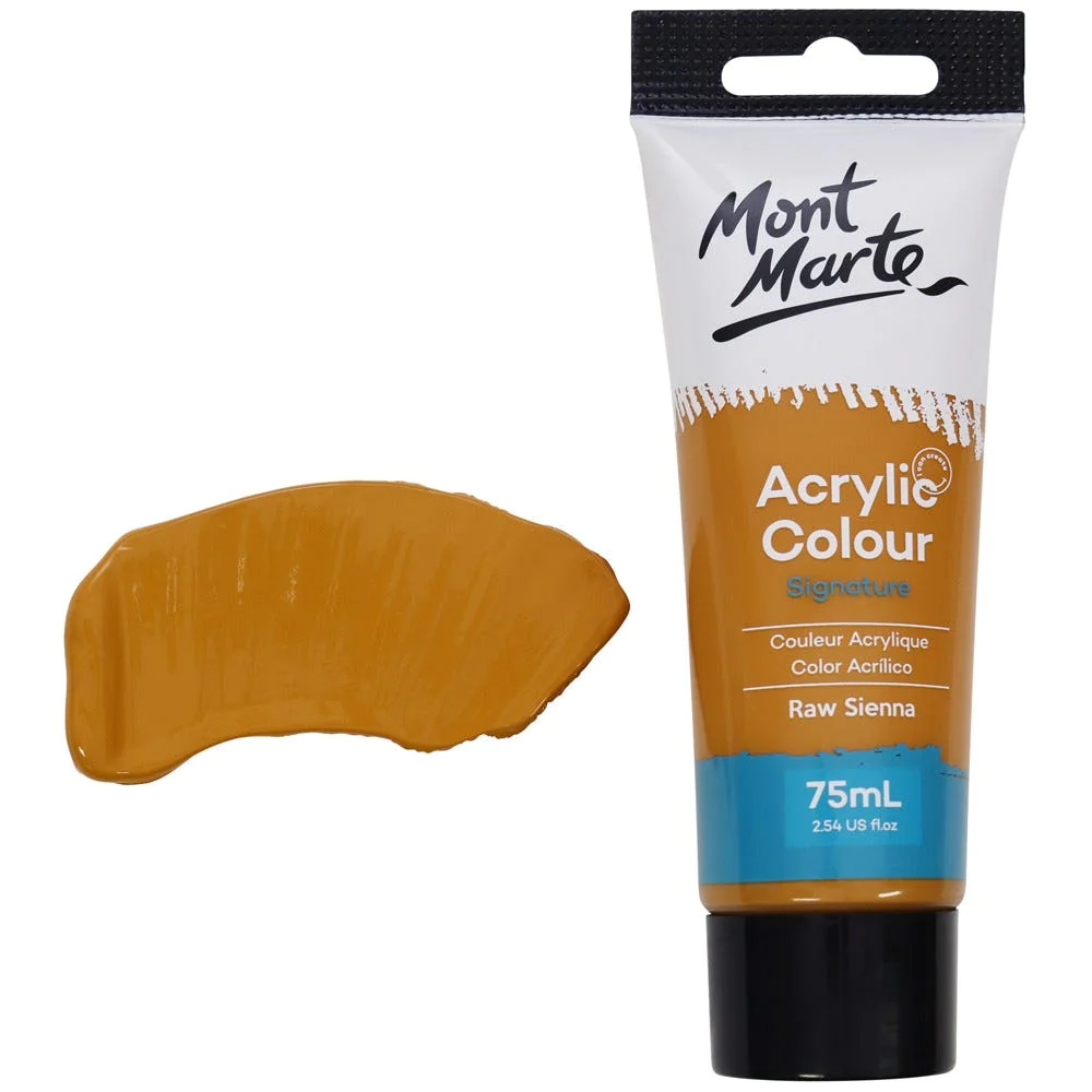 Tubo de Pintura Acrílica Signature 75ml - Color Ocre Siena - Mont Marte - MSCH7506