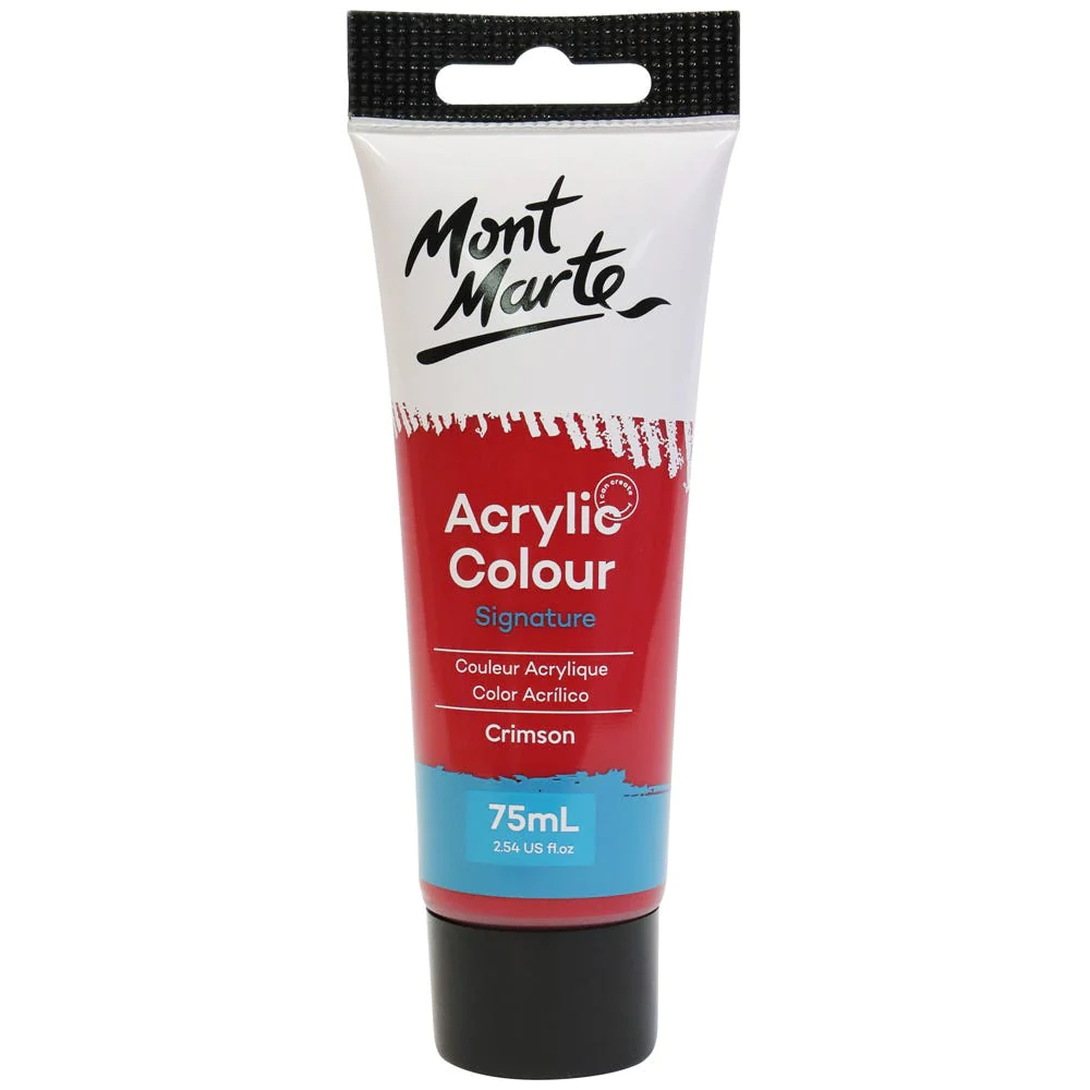 Tubo de Pintura Acrílica Signature 75ml - Color Carmesí - Mont Marte - MSCH7511