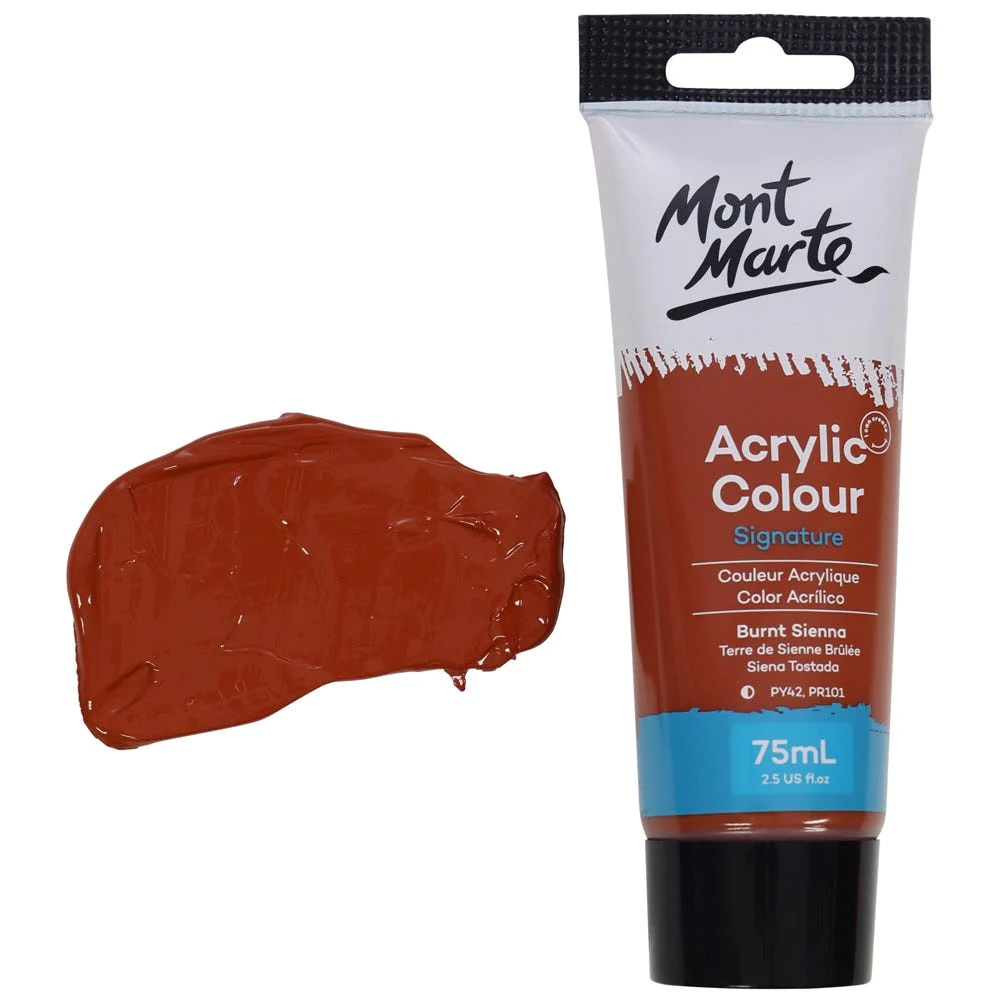 Tubo de Pintura Acrílica Signature 75ml - Color Siena Tostada - Mont Marte - MSCH7514