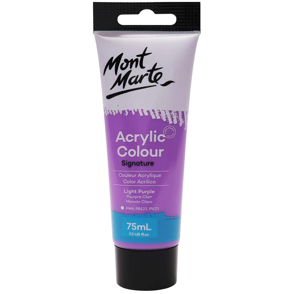 Tubo de Pintura Acrílica Signature 75ml - Color Morado Claro - Mont Marte - MSCH7515