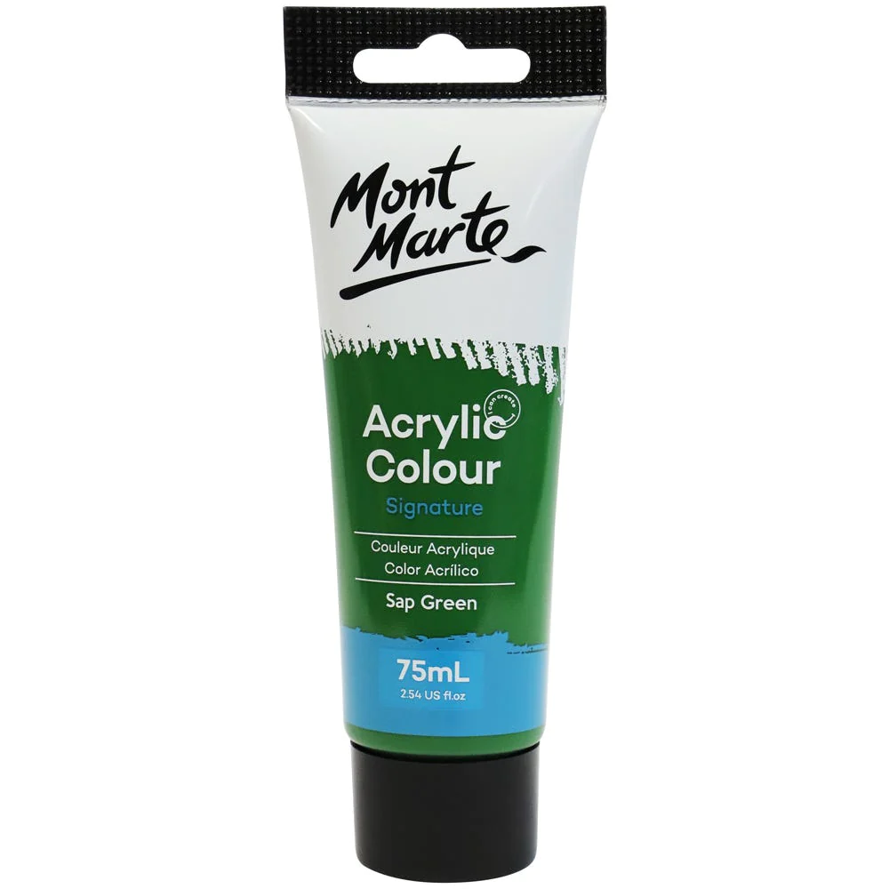 Tubo de Pintura Acrílica Signature 75ml - Color Savia Verde - Mont Marte - MSCH7526