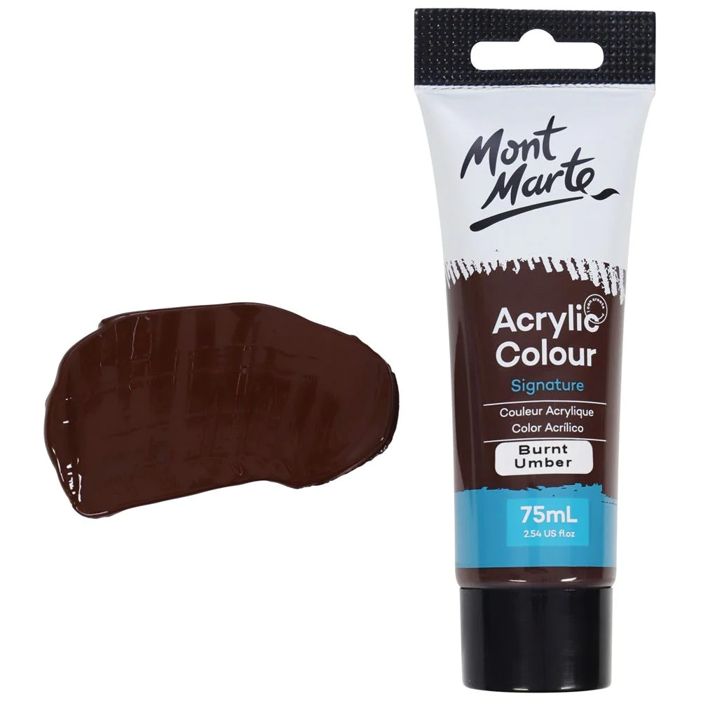 Tubo de Pintura Acrílica Signature 75ml - Color Ocre Oscuro - Mont Marte - MSCH7527