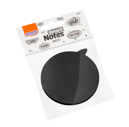 Post It en Forma de Diálogo Color Negro 70X70 mm. X 50 Hojas - Smart Notes - BRW - BA5003