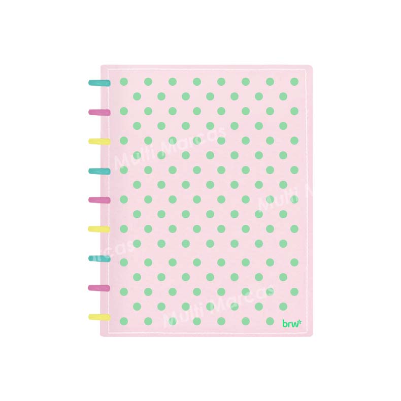 Cuaderno de Discos Color Rosa y Verde Kit Completo Tamaño 19x24 cm. - BRW - CD1002