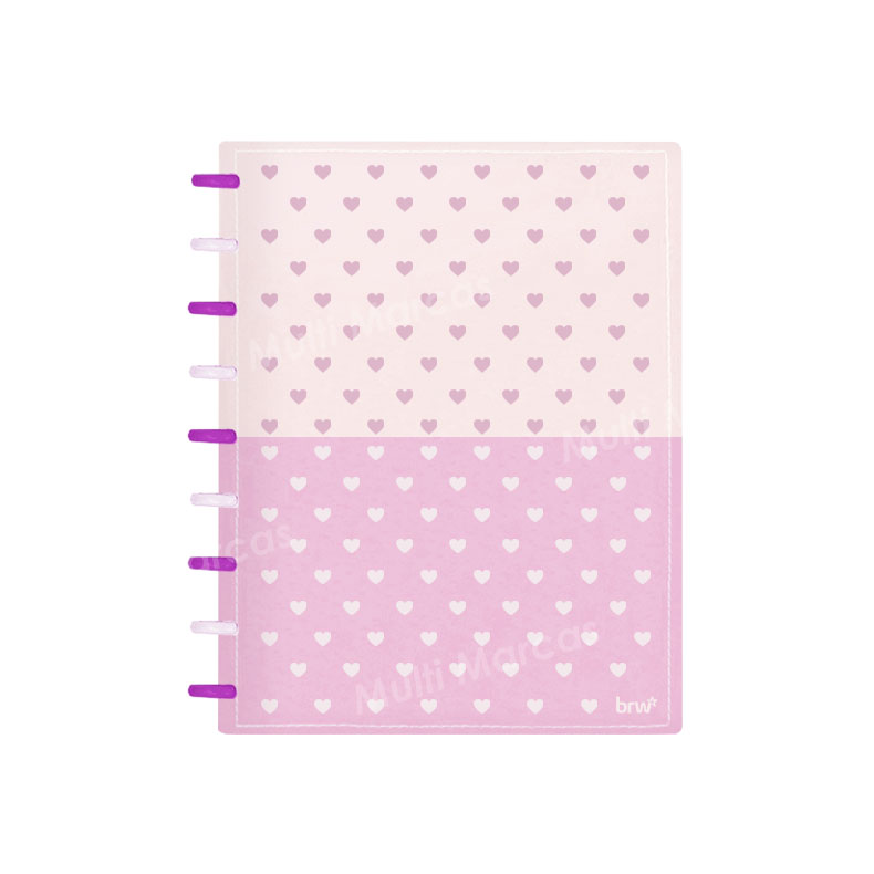 Cuaderno de Discos Color Lila y Rosa Kit Completo Tamaño 19x24 cm. - BRW - CD1003