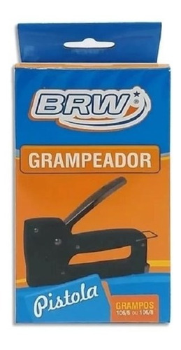 Engrapadora Tipo Pistola Manual Plástico - Negro Para Grapas Nro.  106/6 106/8 - BRW - GP6000