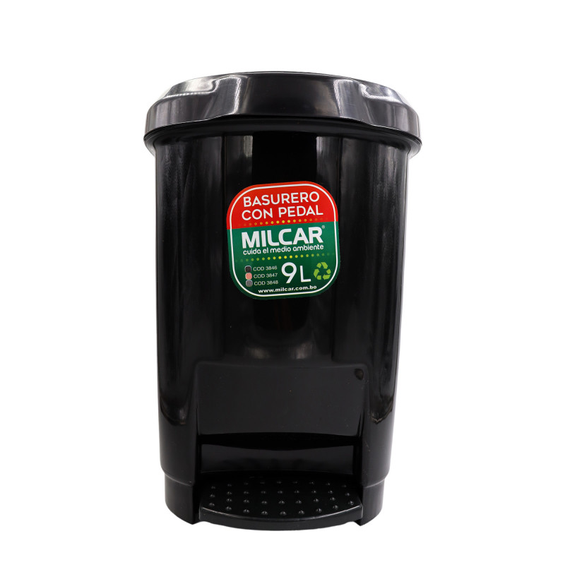 Basurero con Pedal 9 L Color Negro