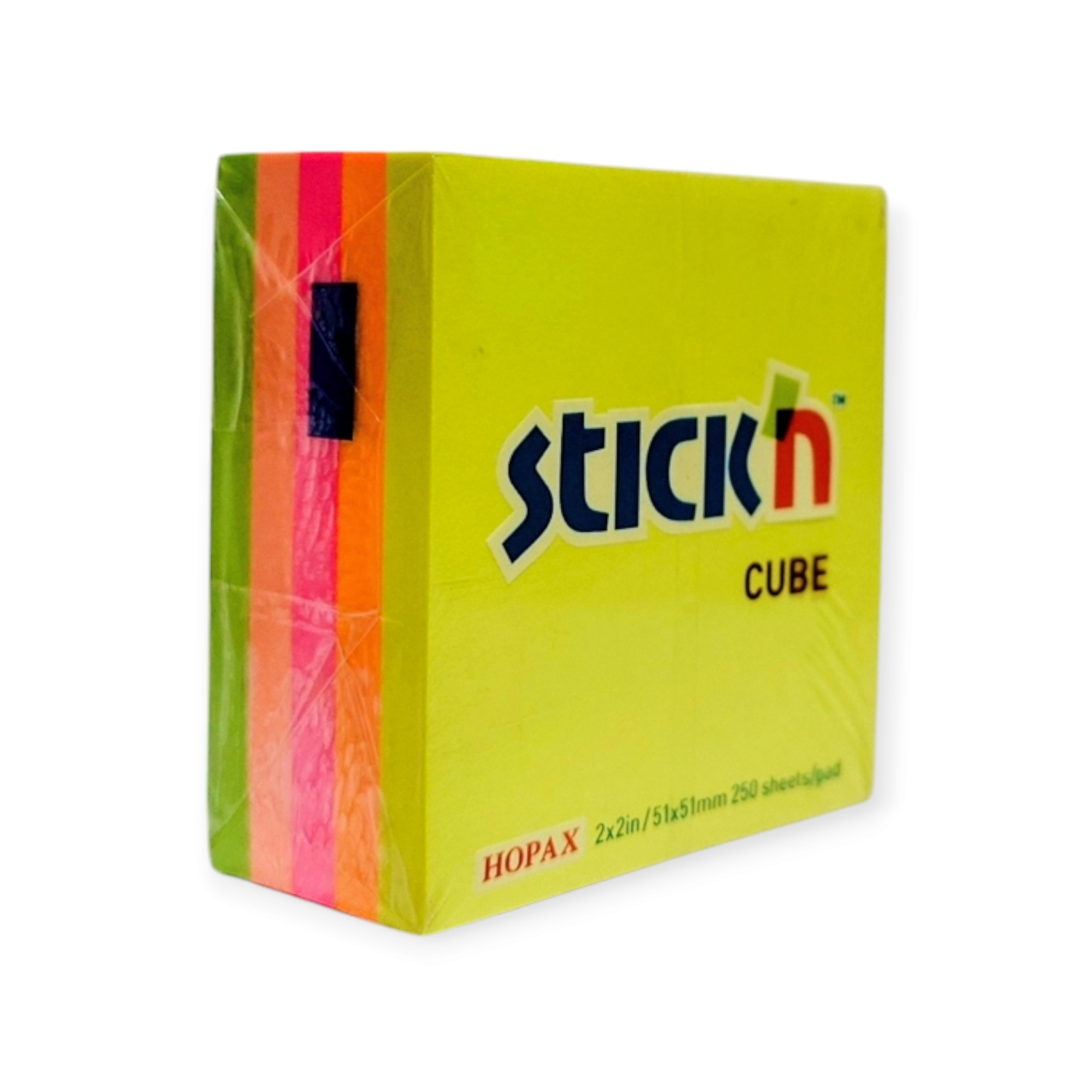 Block de 250 Notas  Adhesivas / Post It Colores Neón 51x51 mm. - Stick'n - 21203 E728