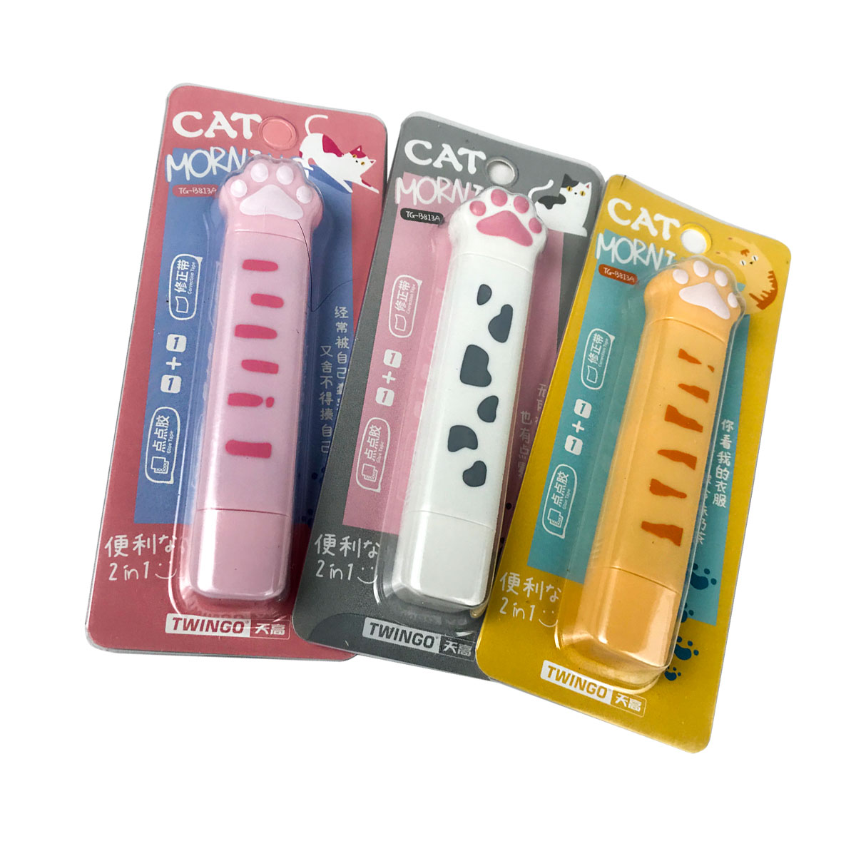 Corrector en cinta y cinta de doble contacto de patita de gato - TG-B813A - Twingo