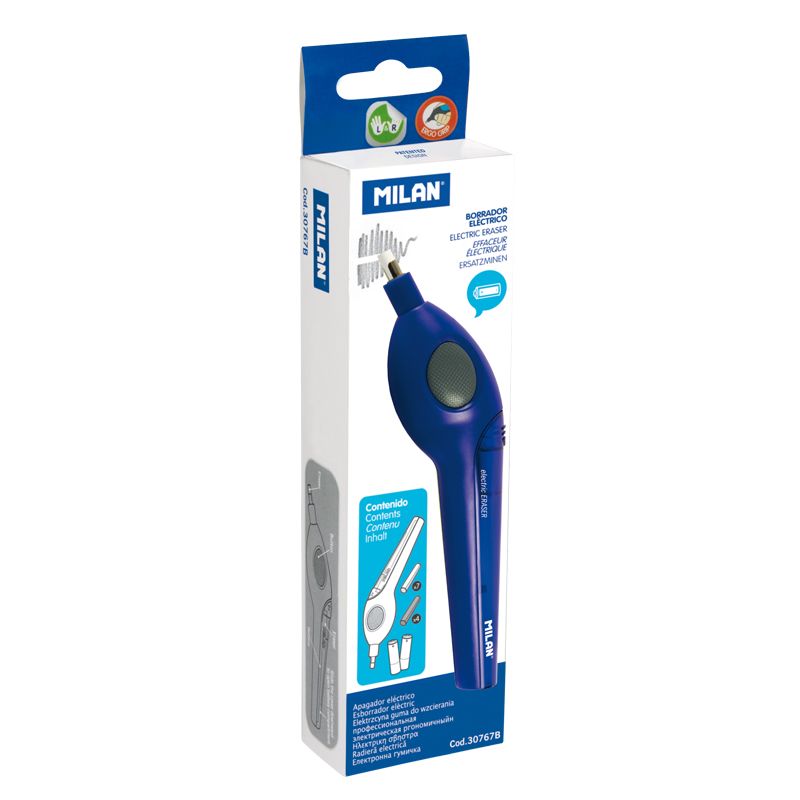 Goma / Borrador Eléctrico + 7 Repuestos para Lápiz + 4 Repuestos para Tinta - 30767B - MILAN