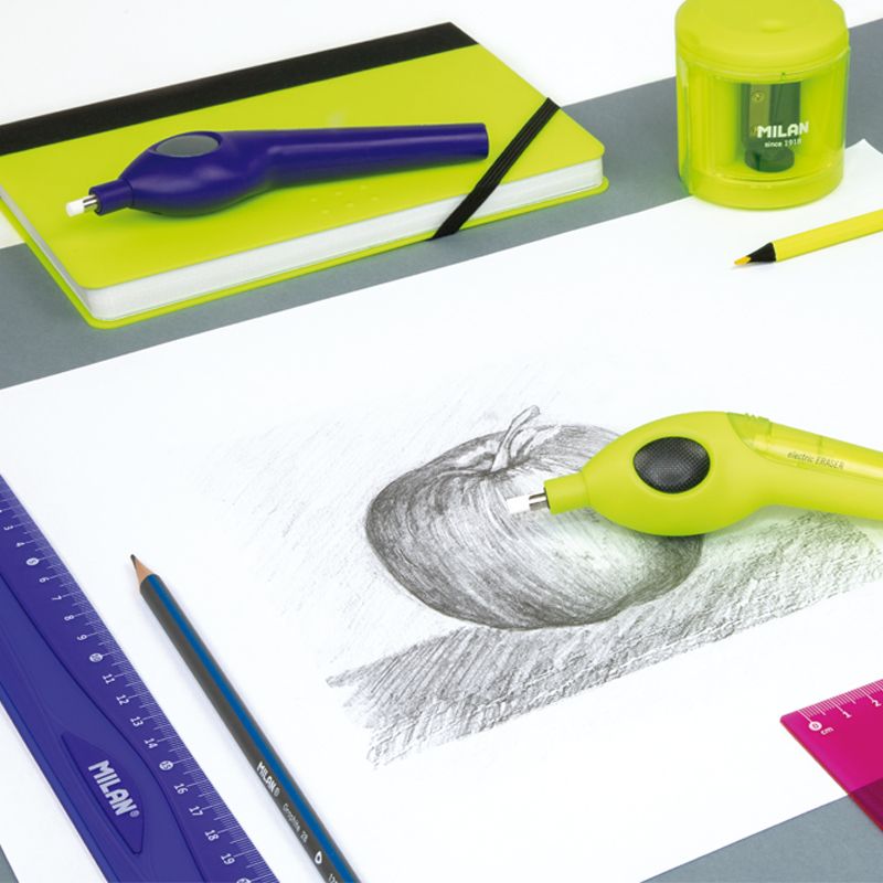 Goma / Borrador Eléctrico + 7 Repuestos para Lápiz + 4 Repuestos para Tinta - 30767B - MILAN