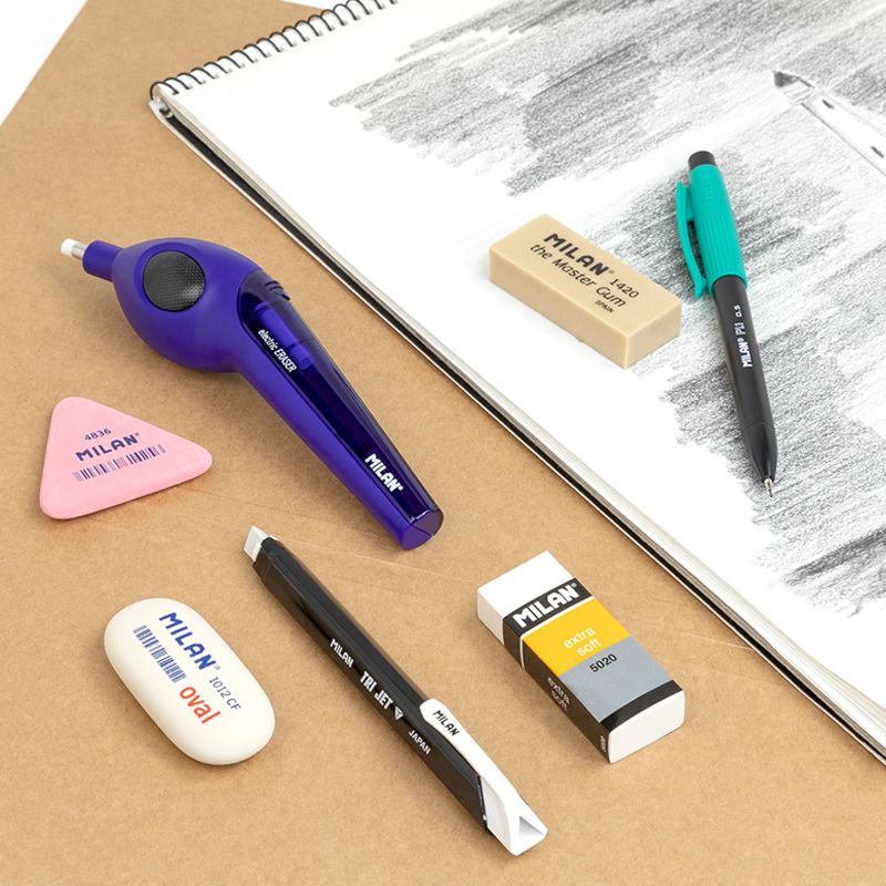 Goma / Borrador Eléctrico + 7 Repuestos para Lápiz + 4 Repuestos para Tinta - 30767B - MILAN