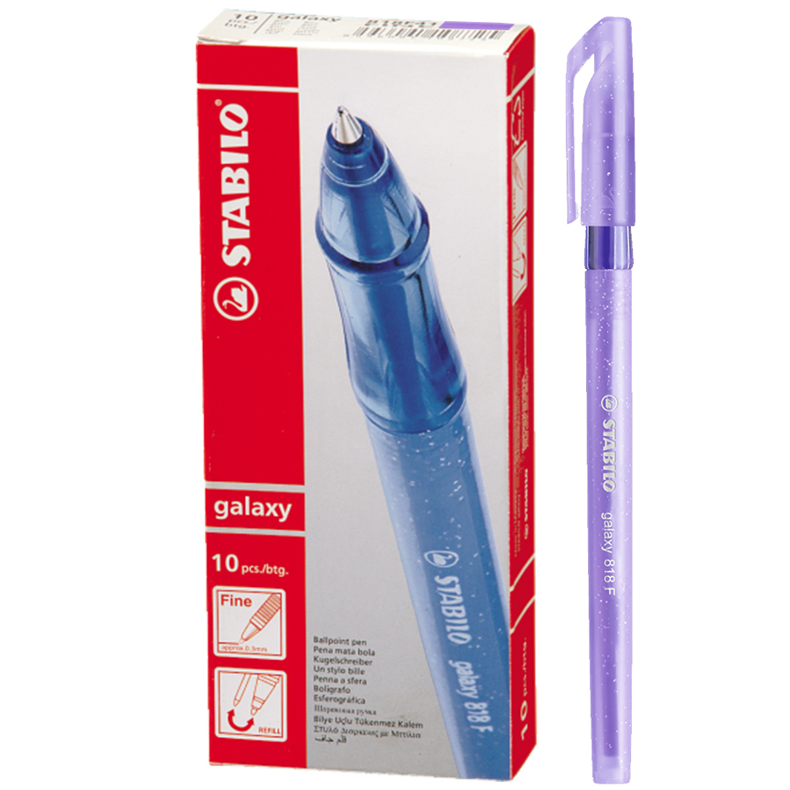 Set de 10 Bolígrafos Galaxy Color Violeta