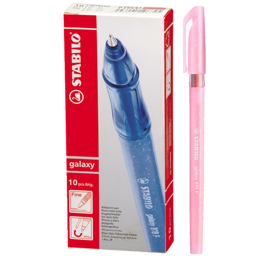 Set de 10 Bolígrafos Galaxy Color Rosado - STABILO