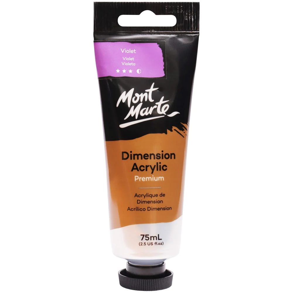Tubo de Pintura Acrílica Dimension Premium 75ml - Color Violeta - Mont Marte - PMDA0017