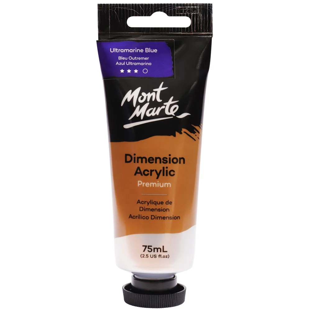 Tubo de Pintura Acrílica Dimension Premium 75ml - Color Azul Ultramarino - Mont Marte - PMDA0019