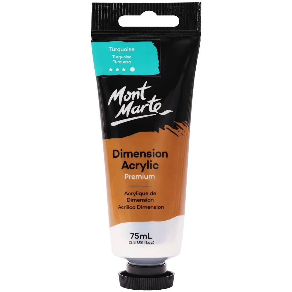 Tubo de Pintura Acrílica Dimension Premium 75ml - Color Turquesa - Mont Marte - PMDA0024