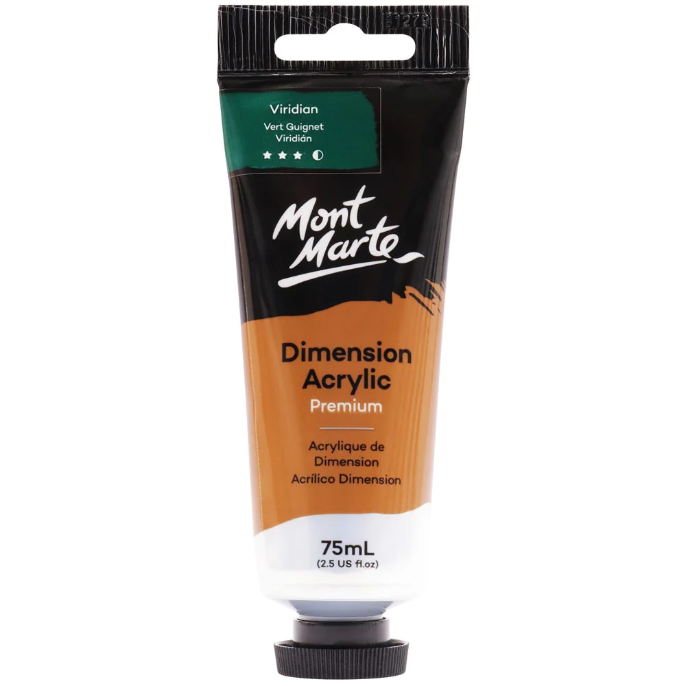Tubo de Pintura Acrílica Dimension Premium 75ml - Color Viridián - Mont Marte - PMDA0025