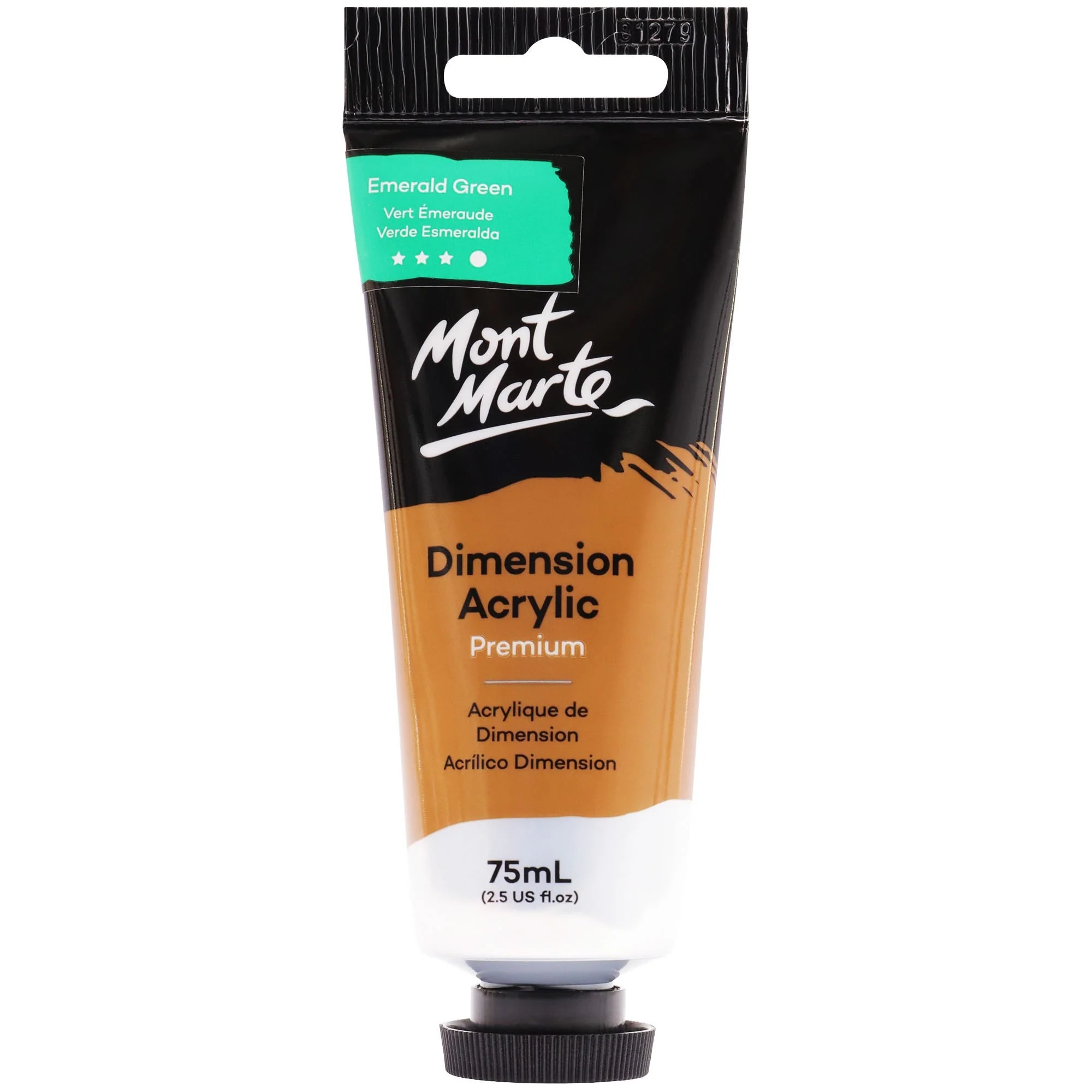 Tubo de Pintura Acrílica Dimension Premium 75ml - Color Verde Esmeralda - Mont Marte - PMDA0026