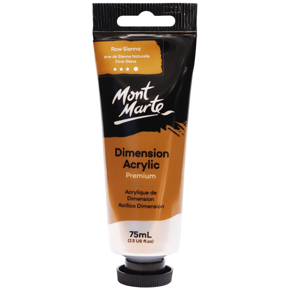 Tubo de Pintura Acrílica Dimension Premium 75ml - Color Ocre Siena - Mont Marte - PMDA0032