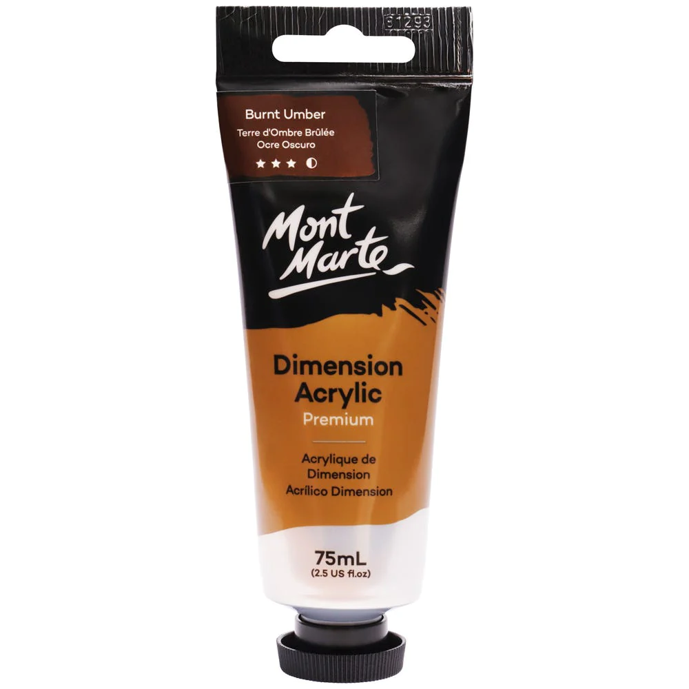 Tubo de Pintura Acrílica Dimension Premium 75ml - Color Ocre Oscuro - Mont Marte - PMDA0036
