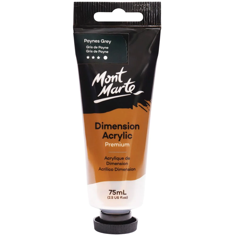 Tubo de Pintura Acrílica Dimension Premium 75ml - Color Gris de Payne - Mont Marte - PMDA0040