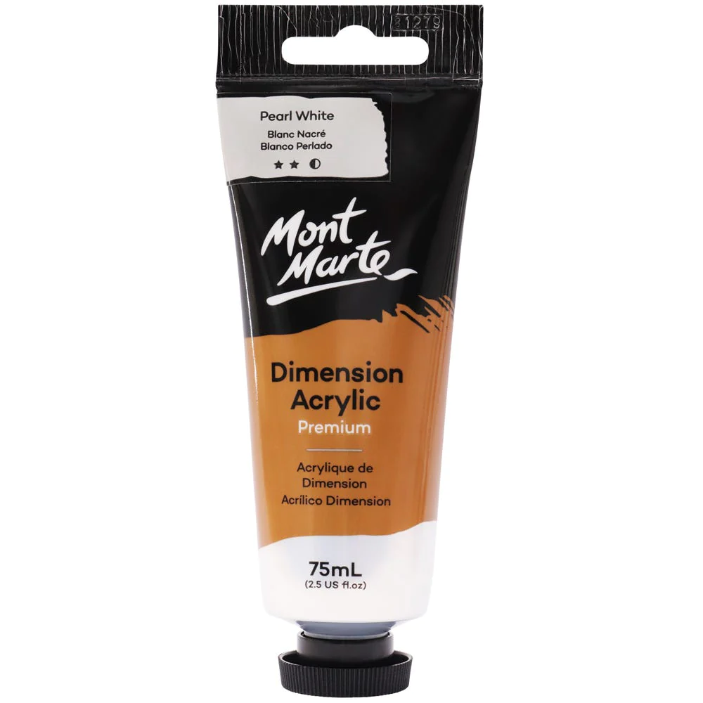 Tubo de Pintura Acrílica Dimension Premium 75ml - Color Blanco Perlado - Mont Marte - PMDA0044